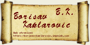 Borisav Kaplarović vizit kartica
